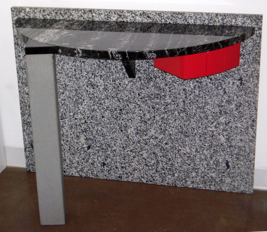 "Belvedere" Stone Console Table by Aldo Cibic for Memphis