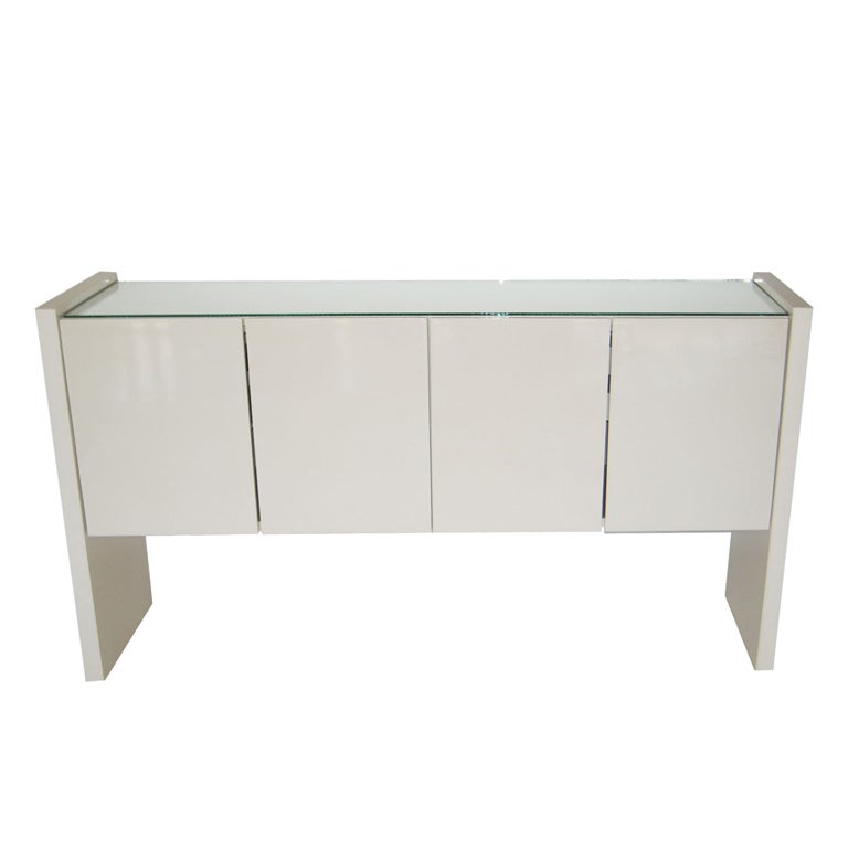 Floating Lacquered Buffet by Milo Baughman for Thayer Coggin