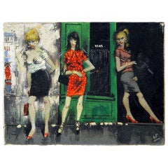 Parisian Girls - Series of Three Oils by Guido Ferro