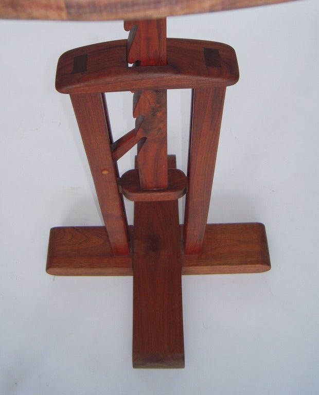 Studio Crafted Wooden Adjustable Pedestal or End Table 1