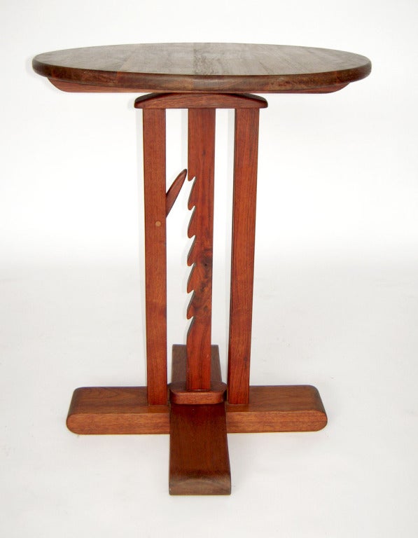 Studio piece, stand crafted entirely of wood with a unique mechanism that can adjust to various heights. Industrial design, with a hint of Arts and Crafts era. Perfect for sculpture display.
Height measures 26.5