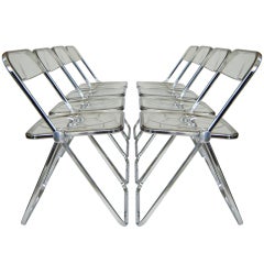 Set of 8 "Plia" Acrylic Chairs by Giancarlo Piretti for Castelli
