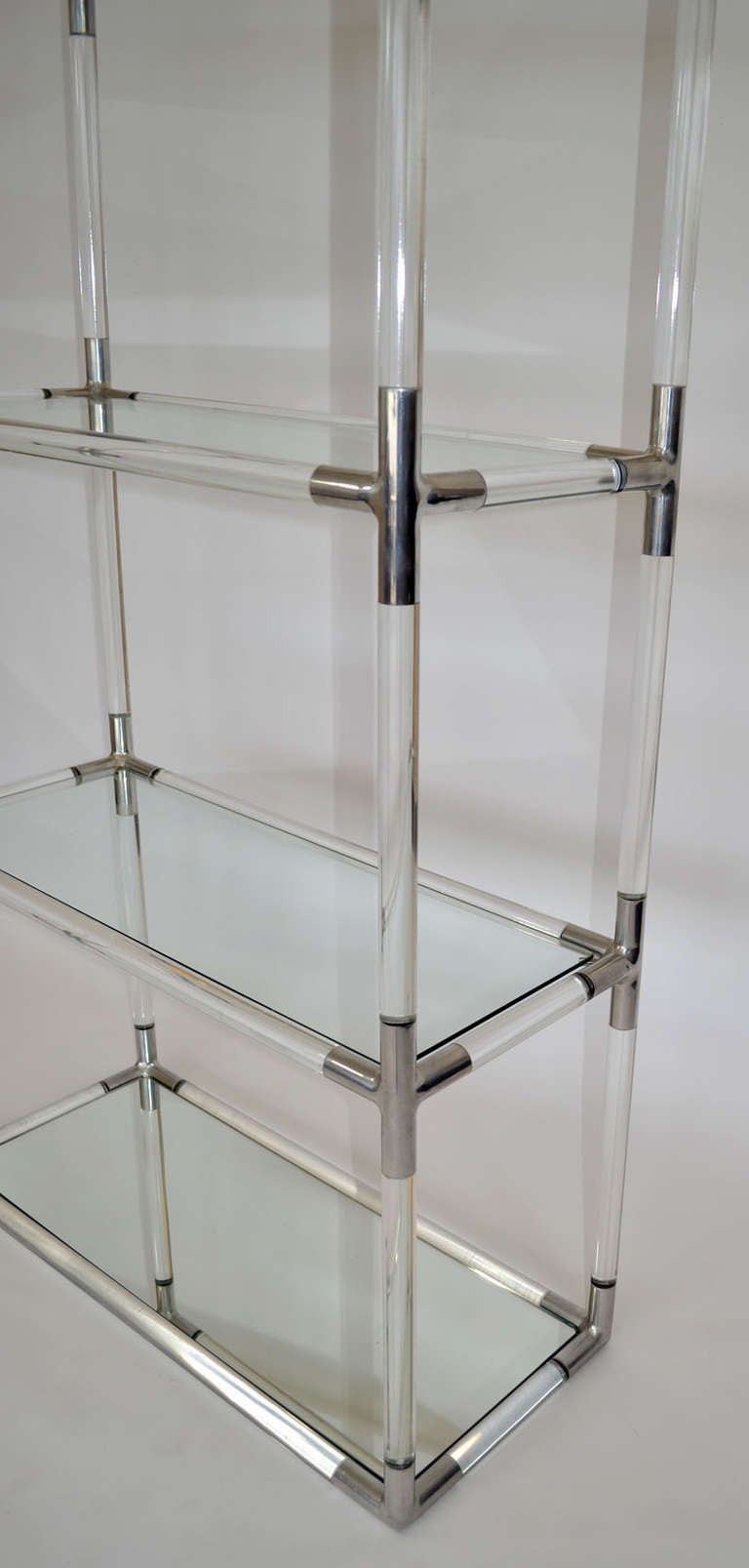 American Etagere in Tubular Lucite and Aluminum by Charles Hollis Jones