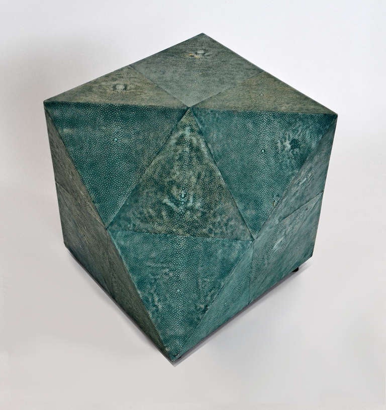 Polyhedral Occasional Table in Shagreen Attributed to Karl Springer