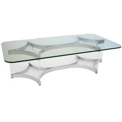 Cocktail Table by Alessandro Albrizzi, Chrome and Lucite