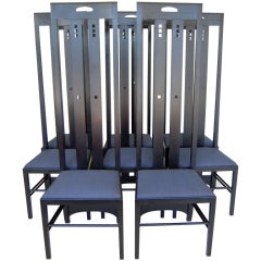 Set of 8 Ingram Tea Room Dining Chairs by Mackintosh for Cassina