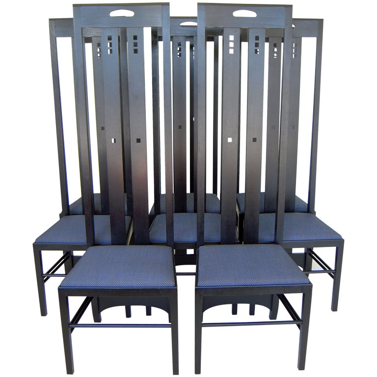 Set of 8 Ingram Tea Room Dining Chairs by Mackintosh for Cassina