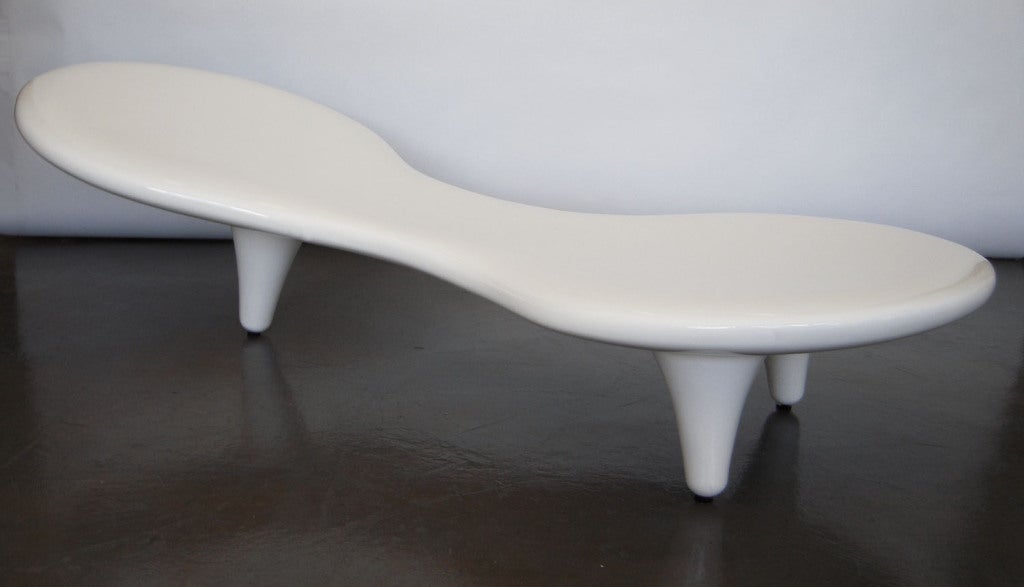 Chaise in Fiberglass finished in white lacquer, designed by Marc Newson for Cappellini.
