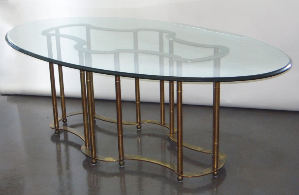 Elegant Brass Dining Table by Mastercraft