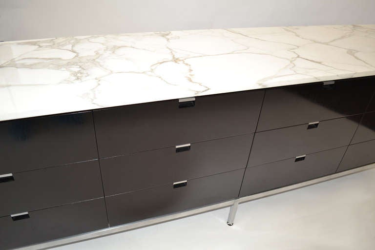 Mid-Century Modern Florence Knoll Executive Marble Top Credenza
