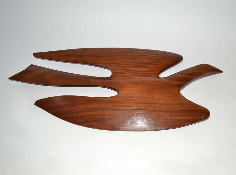 Mid-Century Modern Large and Rare Wood Wall Sculpture by Clark Voorhees