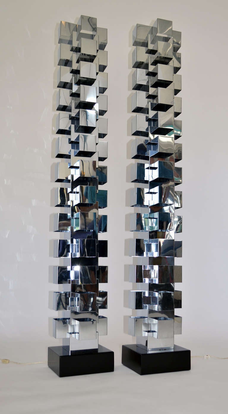 Pair of Towering Architectural Floor Lamps by C. Jeré 1