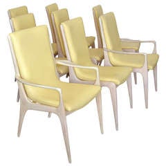 Rare set of Eight "Sculpted" Dining chairs by Vladimir Kagan
