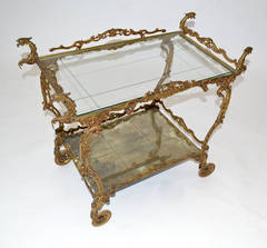 Baroque Style Brass Tea Cart