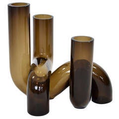 Modernist Tubular Swedish Glass Vase 1960's