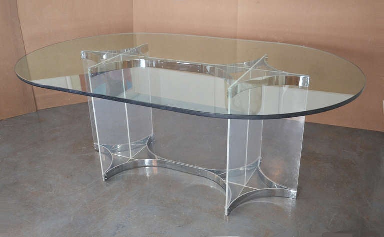 Modernist Oval Dining Table by Alessandro Albrizzi