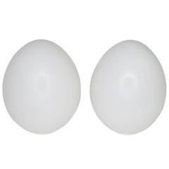 Pair of Large Italian Glass 'Egg' Shaped Table Lamps 3