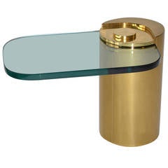 Brass & Glass Side Table by Karl Springer