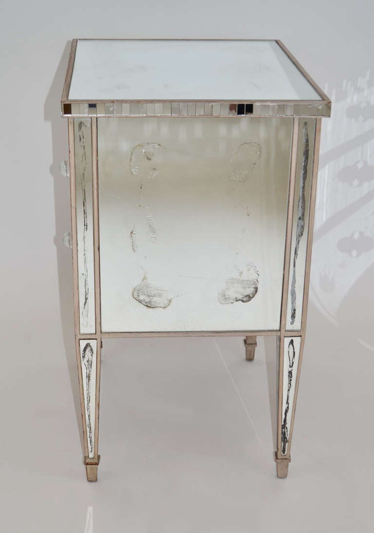 French 1940's Mirrored Night Stands In Good Condition In Ft Lauderdale, FL