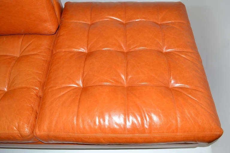 Sofa by Vladimir Kagan in Leather on Lucite Legs with Lights 4