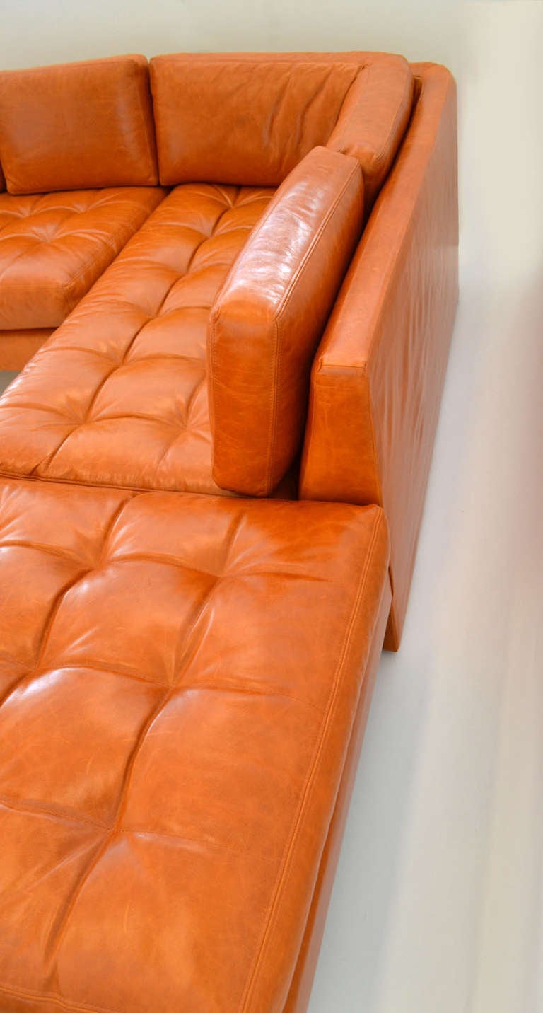 Sofa by Vladimir Kagan in Leather on Lucite Legs with Lights 2