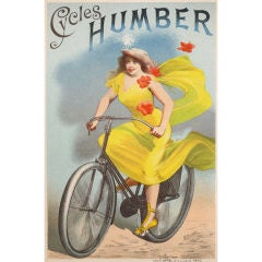 Antique poster for early bicycle "Cycles Humber"