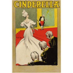 DUDLEY HARDY - Antique British theater poster for "Cinderella"