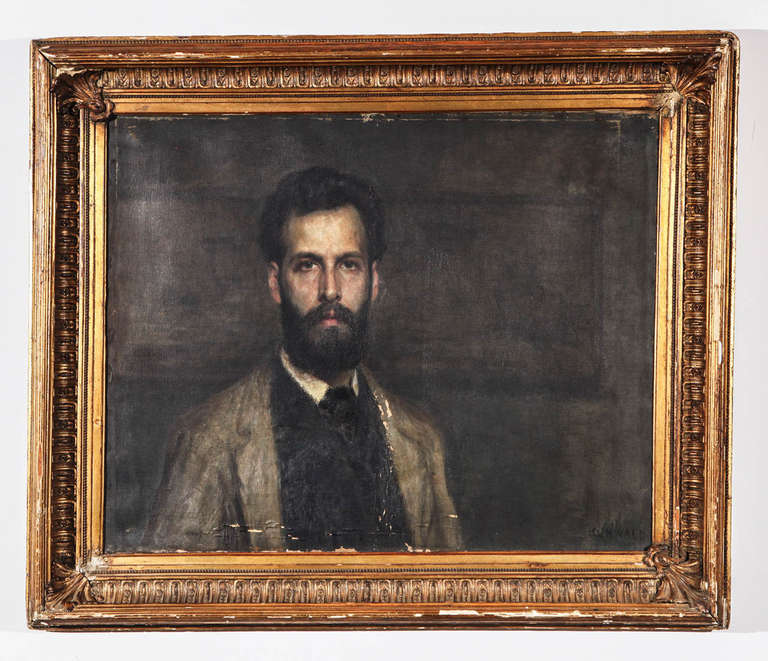 un autoportrait du peintre suédois caesar kunwald (1870-1946) .