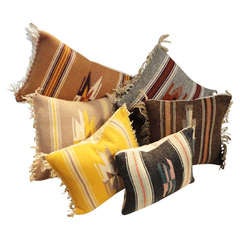 Amazing Collection of Six Navajo Indian  Weaving Small Pillows