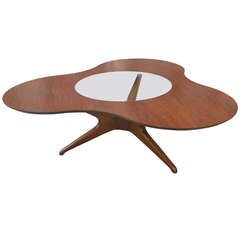 Vintage Erno Fabry for Fabry Associates Walnut and Glass Coffee Table