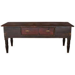 Large 18th Century Two-Drawer Serving Table, New England Large 18th Century Two-Drawer Serving Table, New England