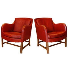 Pair of Kaare Klint & Edvard Kindt-Larsen Chairs, Denmark 1940