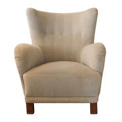 Danish Mohair Club Chair , c. 1940