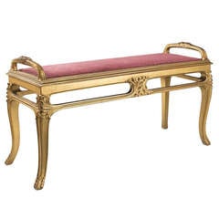 Majorelle Wooden Bench with Gilt Finish