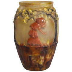 French Art Deco Pâe-de-verre Glass Vase by Gabriel Argy-Rousseau
