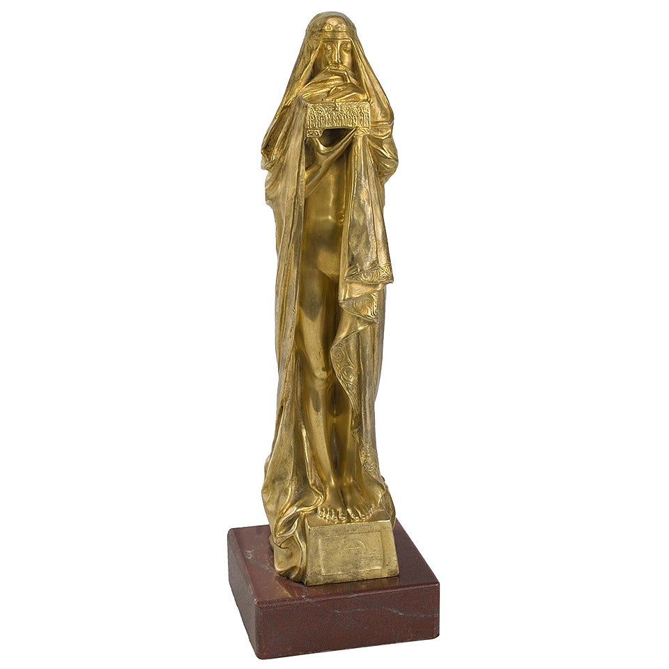 Fix-Masseau French Art Nouveau Gilt-Bronze Sculpture