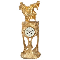 Dufrène French Art Nouveau Gilt Bronze Clock
