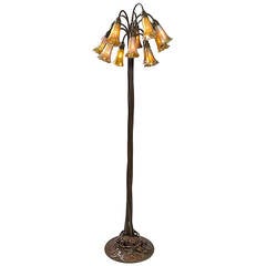 Tiffany Studios “12 Light Lilly” Bronze Floor Lamp