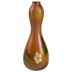 Antique Tiffany Studios Decorated Favrile Glass Vase