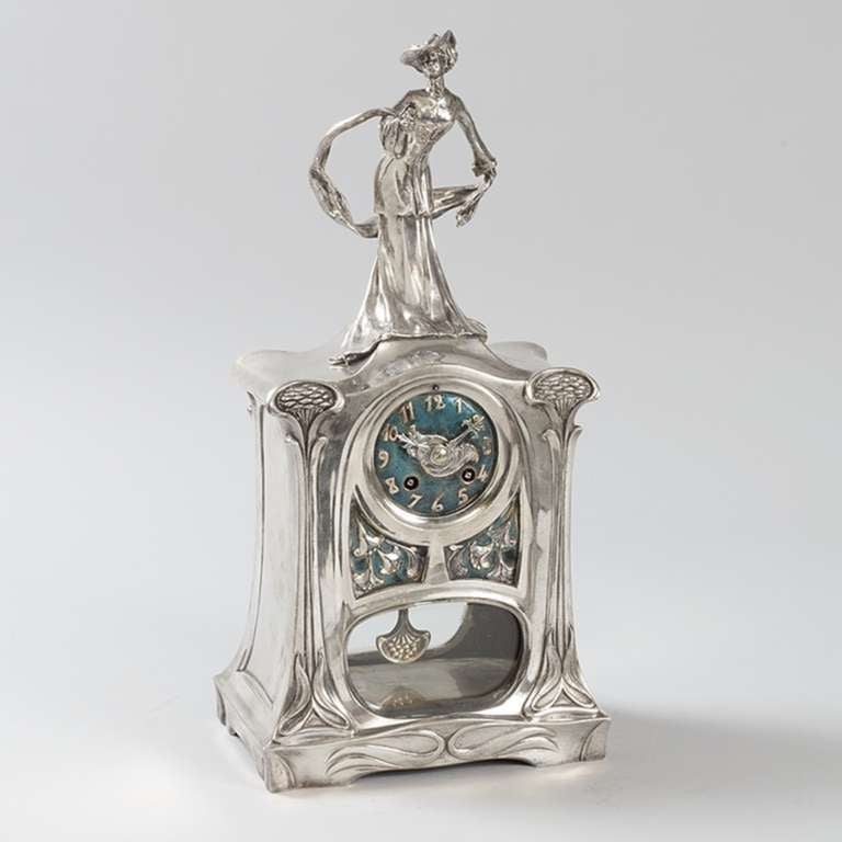 Abel Landry Silvered Bronze Clock