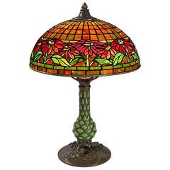 Antique Tiffany Studios New York "Poinsettia" Table Lamp