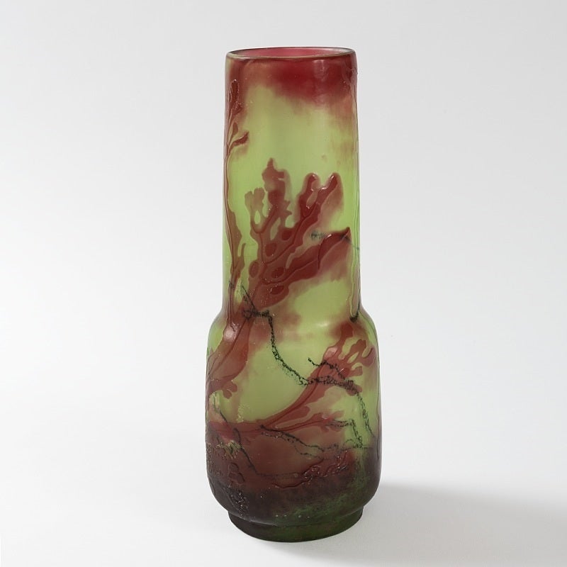 French Art Nouveau Cameo Glass Vase by Emile Gallé
