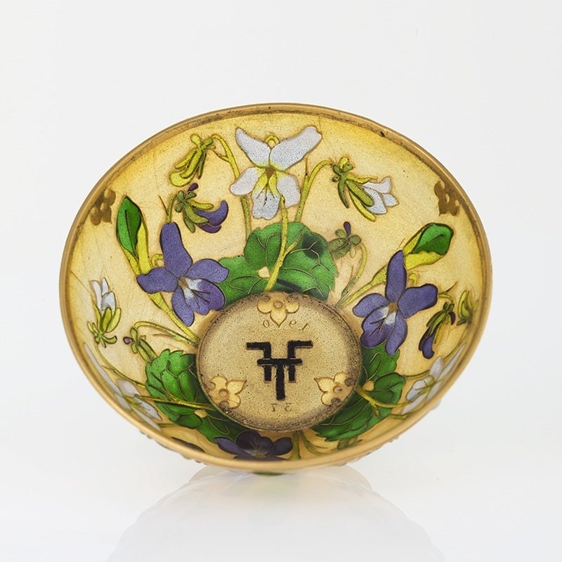 Art Nouveau André Fernand Thesmar Plique-à-Jour Enamel Gold 