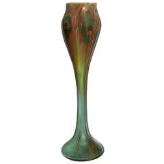 Tiffany Studios New York “Peacock’ Glass Vase