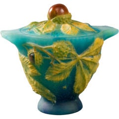 Vase en pate-de-verre Art Déco français par Walter