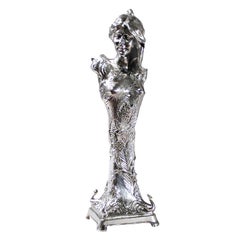 French Art Nouveau Bronze Sculpture by Savine