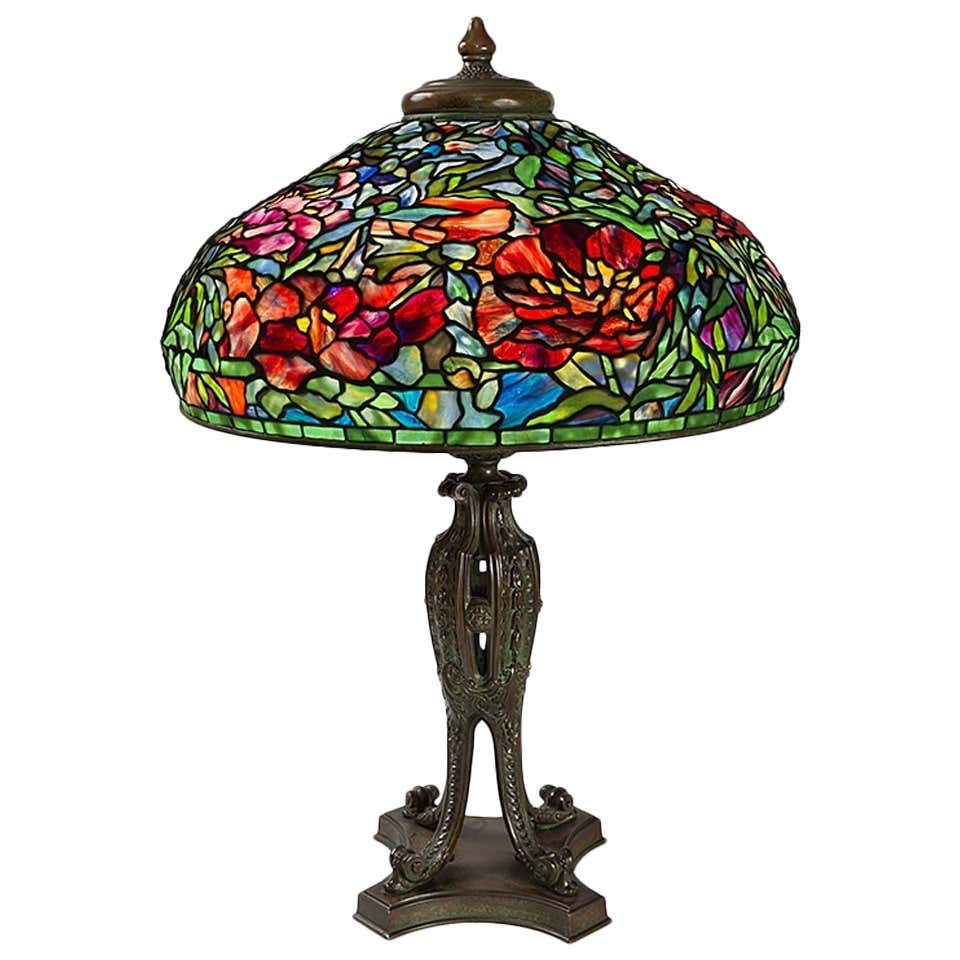 Tiffany Studios "Elaborate Peony" Table Lamp at 1stDibs