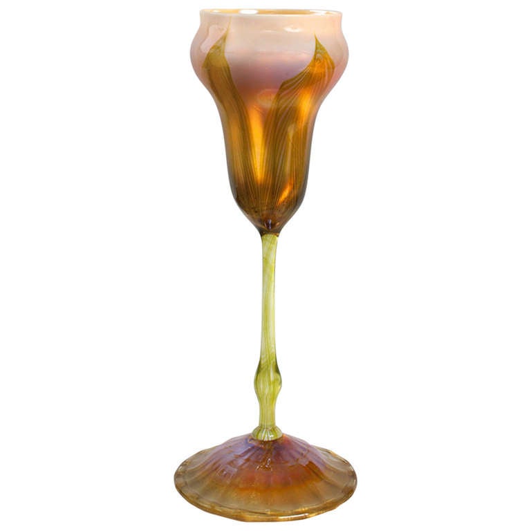 Tiffany Studios “Flower Form” Glass Vase For Sale at 1stdibs