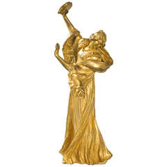 Agathon Léonard French Art Nouveau Sculpture, "Tambourine Dancer"