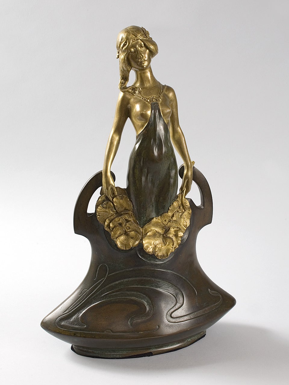 Charles Korschann French Art Nouveau Bronze Vase